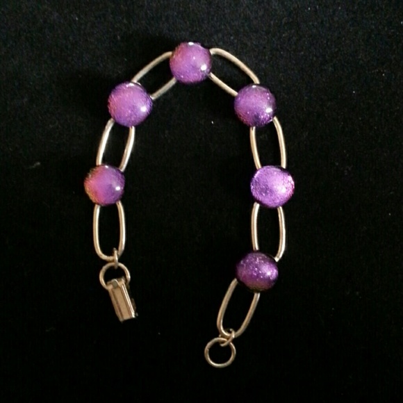 Hand blown glass bead bracelet