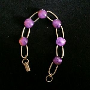 Hand blown glass bead bracelet