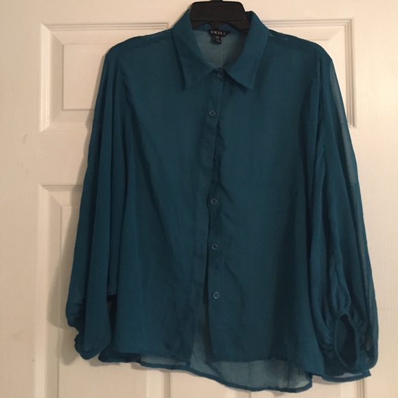 Sheer blouse with dolman sleeves