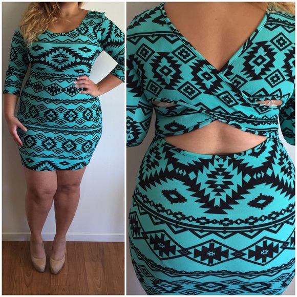 Dresses & Skirts - Aqua Aztec Dress