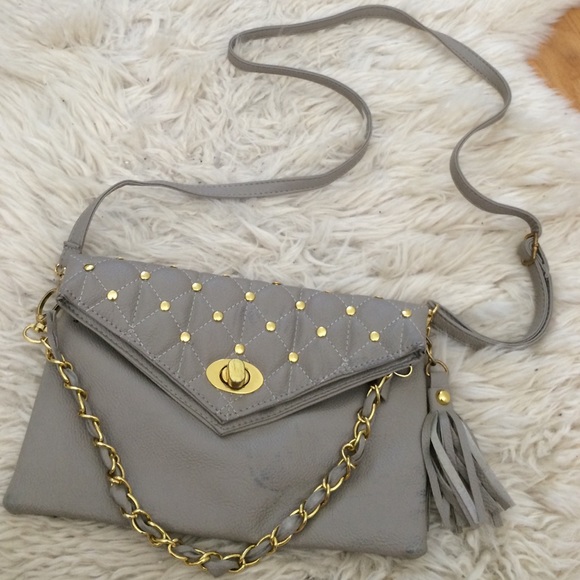 Handbags - Taupe Studded Crossbody