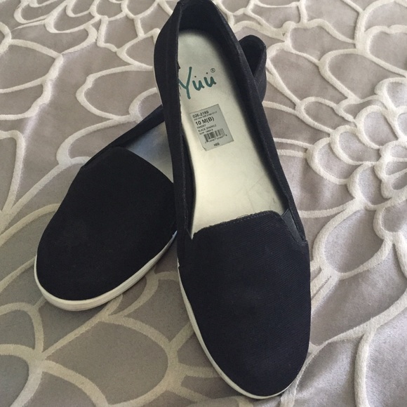 Black slip on shoes, size 10