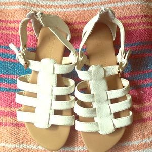 White gladiator sandals