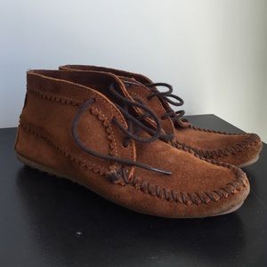 Brown Minnetonka ankle boots