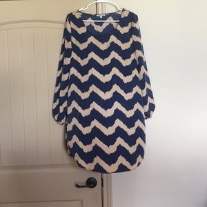 Chevron Blue and Off White Dress
