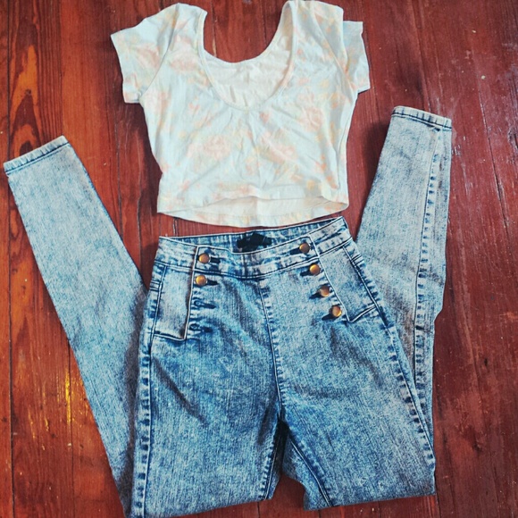 Forever 21 Denim - High waisted acid jeans