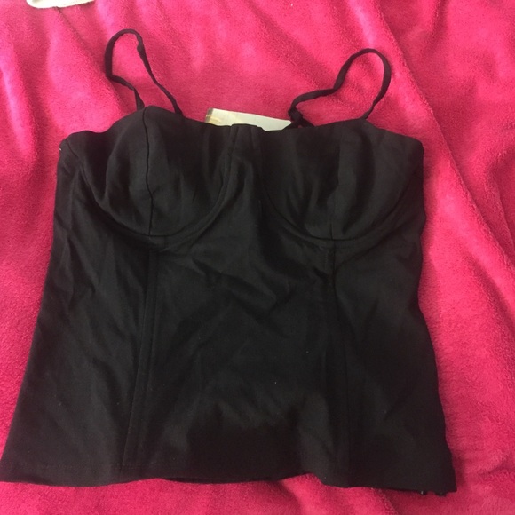 black bustier top