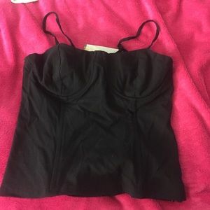 black bustier top