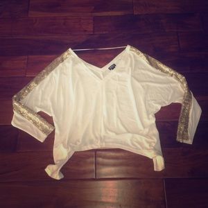 HOMMAGE Sequined Stripped Shirt