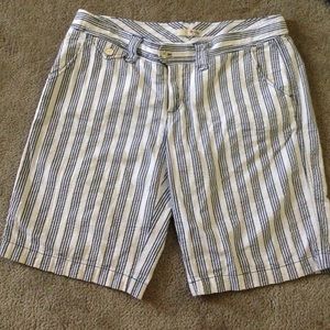 Joie Bermuda seersucker shorts