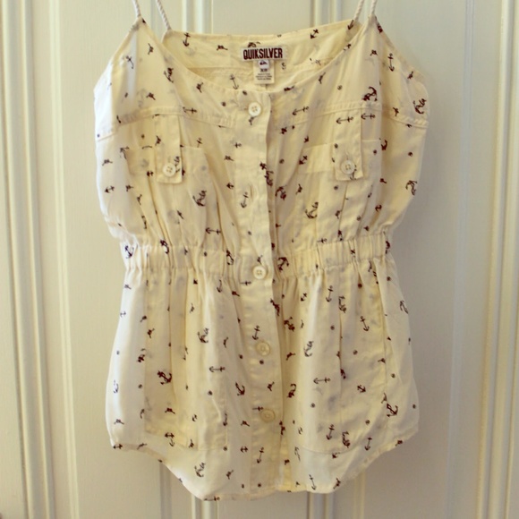Silky nautical top with rope detail straps