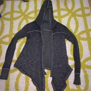 Grey hooded cardigan