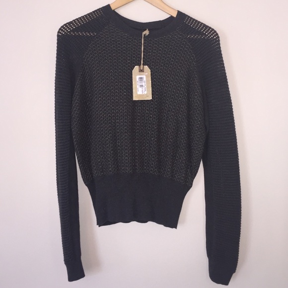 Grey All Saints sweater with gold detail