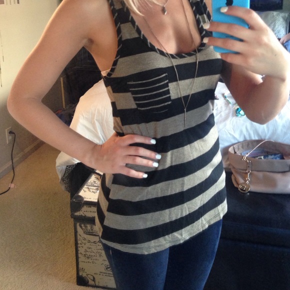 Striped racer back tank