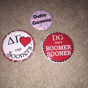 Delta Gamma, Oklahoma University pins. (OU)