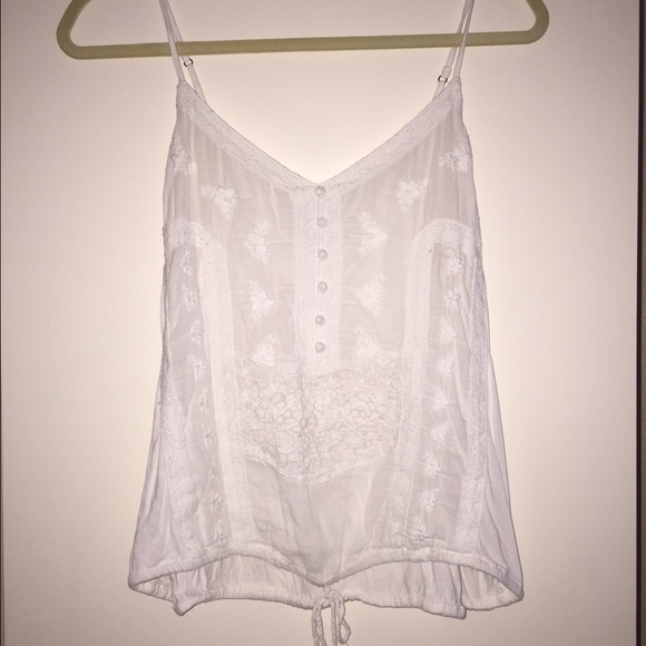 White tank with lace detailing from American Eagle