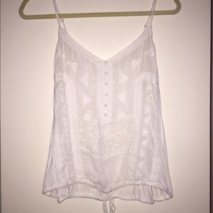 White tank with lace detailing from American Eagle