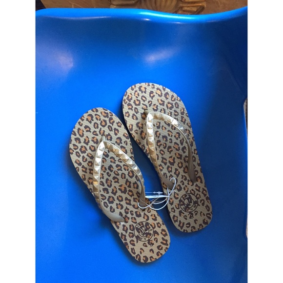 Brand new cheetah flip flops