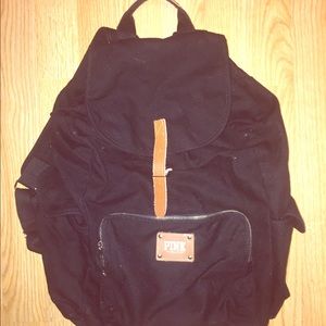 PINK black campus backpack