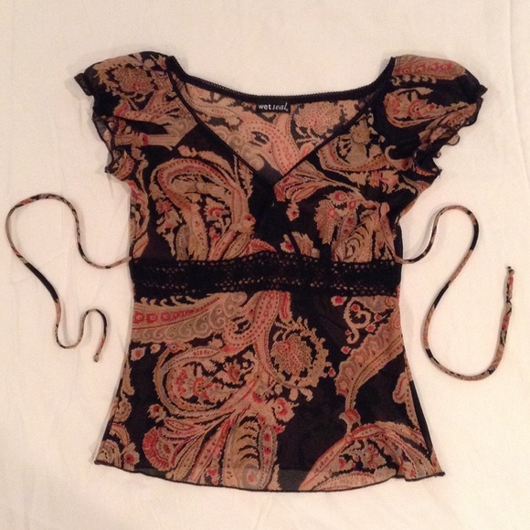 Wet Seal Short Sleeve Dress Top (Size XS)