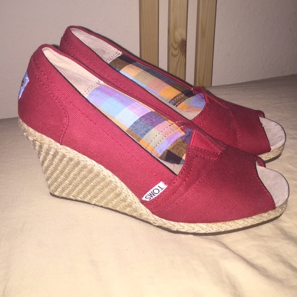 TOMS Shoes - Red Tom wedges