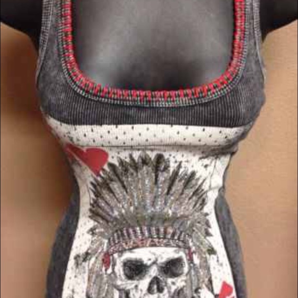 Sexy super striking Tank top w/skulls