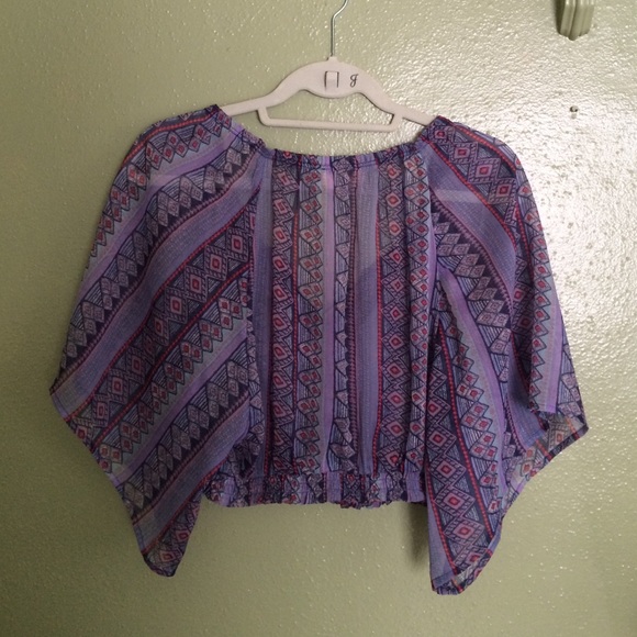 Multi Color 70s Style Patterned Blouse - Picture 3 of 3