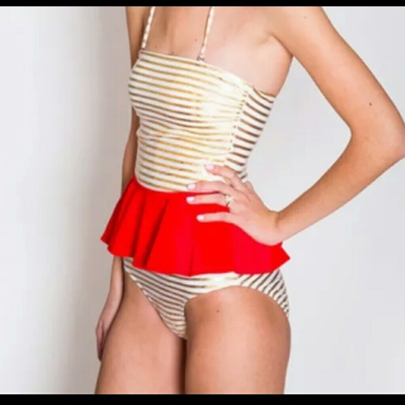 Kortni Jeane Other - Gold Stripes Swimsuit One Piece