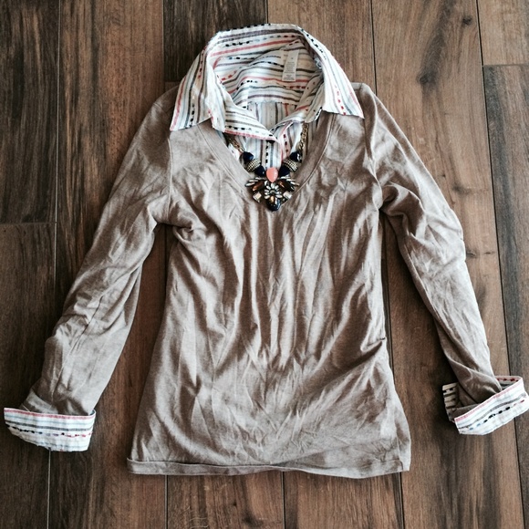 Funky Striped Button-down Blouse