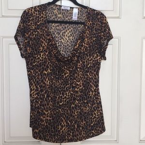 Cheetah top, size 1x