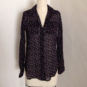 BDG black & pink button-down shirt