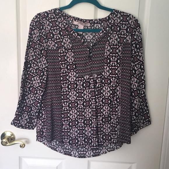 Pink and black blouse
