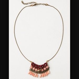 Anthropologie pink animalia heirloom necklace