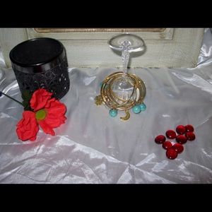 14k Gold Plated 7 piece Bracelet Set