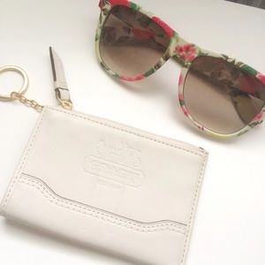 Coach Burnished Leather Card Holder/Keychain