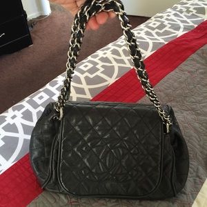Authentic Chanel black medium size handbag