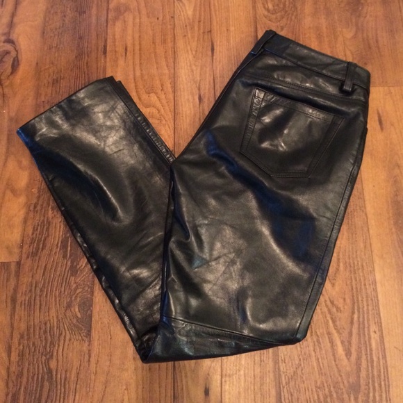 GAP black leather pants (size 2)