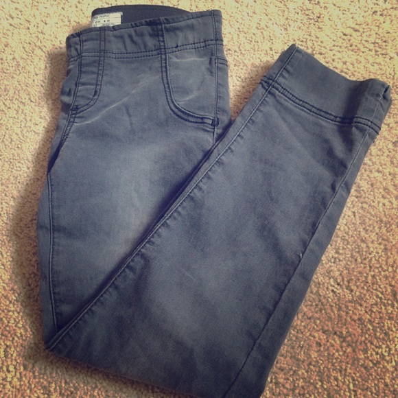 Blackish-Grey Free People Ankle Jeans