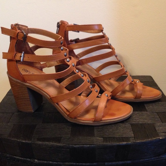 Tan Merona gladiator heels.