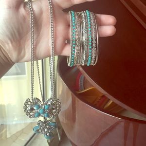 💋SOLD💋BUNDLE : Teal necklace and bracelet