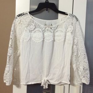 American Rag white quarter sleeve shirt