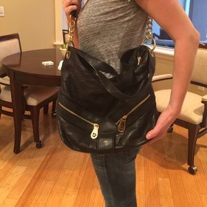 Black soft leather Michael Kors handbag