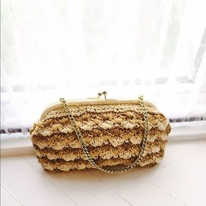 Crocheted natural clutch