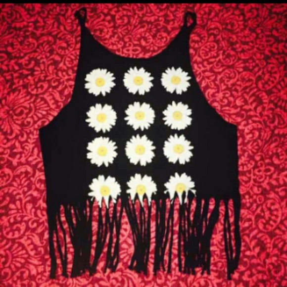 SUNFLOWER FRINGE CROP TOP