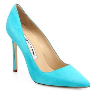 Authentic Manolo Blahnik - Suede Point-Toe Pumps