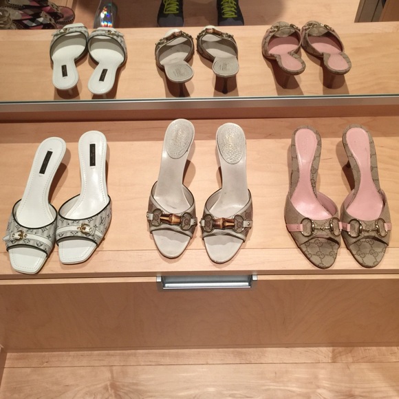 Authentic Louis Vuitton and Gucci Mules