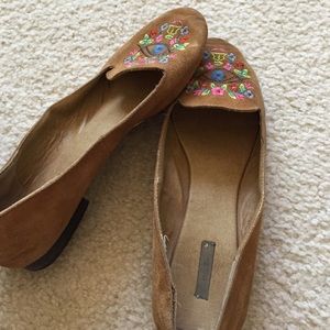 Suede psychedelic flats