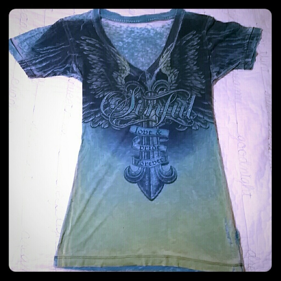 Super Cute  Sinful vneck w/rhinestone details