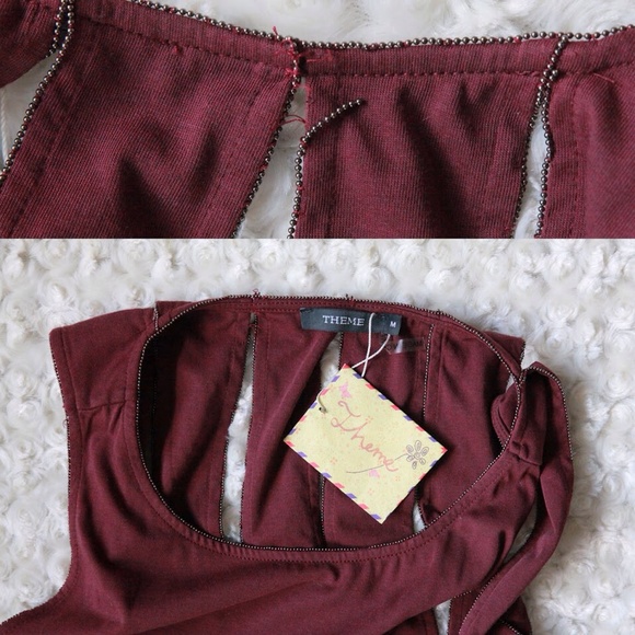 Two-tone maroon party dress - Picture 3 of 3