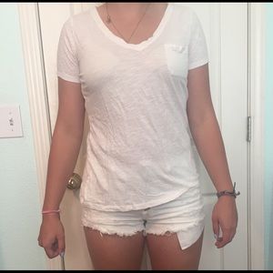 white Hollister v neck